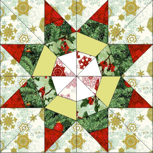 Ellie's Cottage string star patchwork block