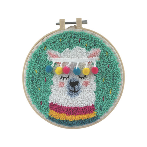 Birch Punch Needle 3D Embroidery Llama