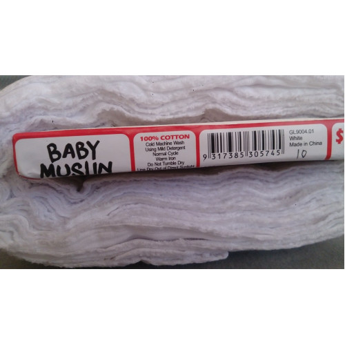 Sew Easy Baby Muslin - White 1 metre