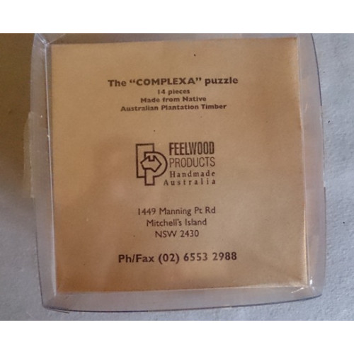 Complexa Puzzle, 14 piece, 9cm cube, wood brain teaser.