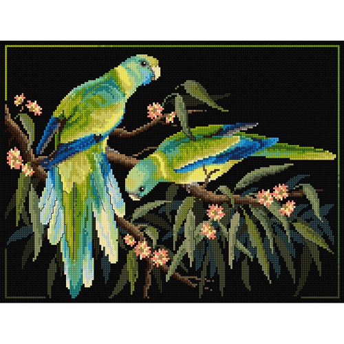 Birds on Black crosstitch 3 chart combo from Country Threads