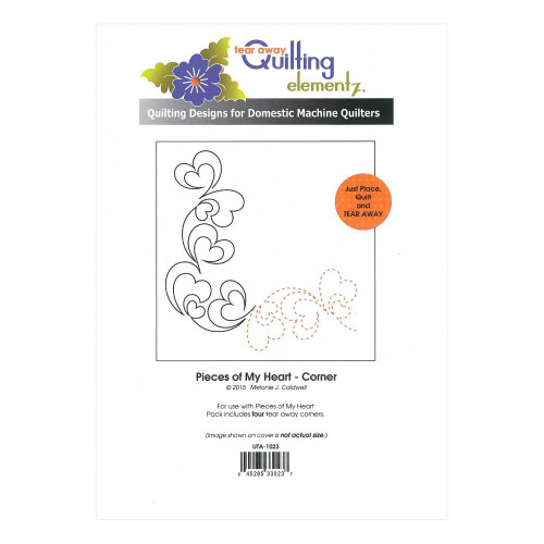Pieces of My Heart tear away corner machine quilting papers by Elementz