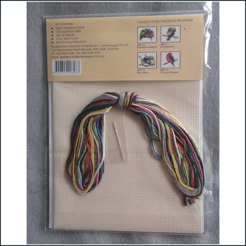 Australian Collection Small Rainbow Lorikeet counted cross stitch kit - by Lesley Suzanne Davies